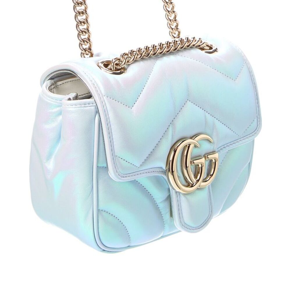 Gucci Gg Marmont Mini Matelasse Leather Shoulder Bag, Blue - Picture 3 of 4
